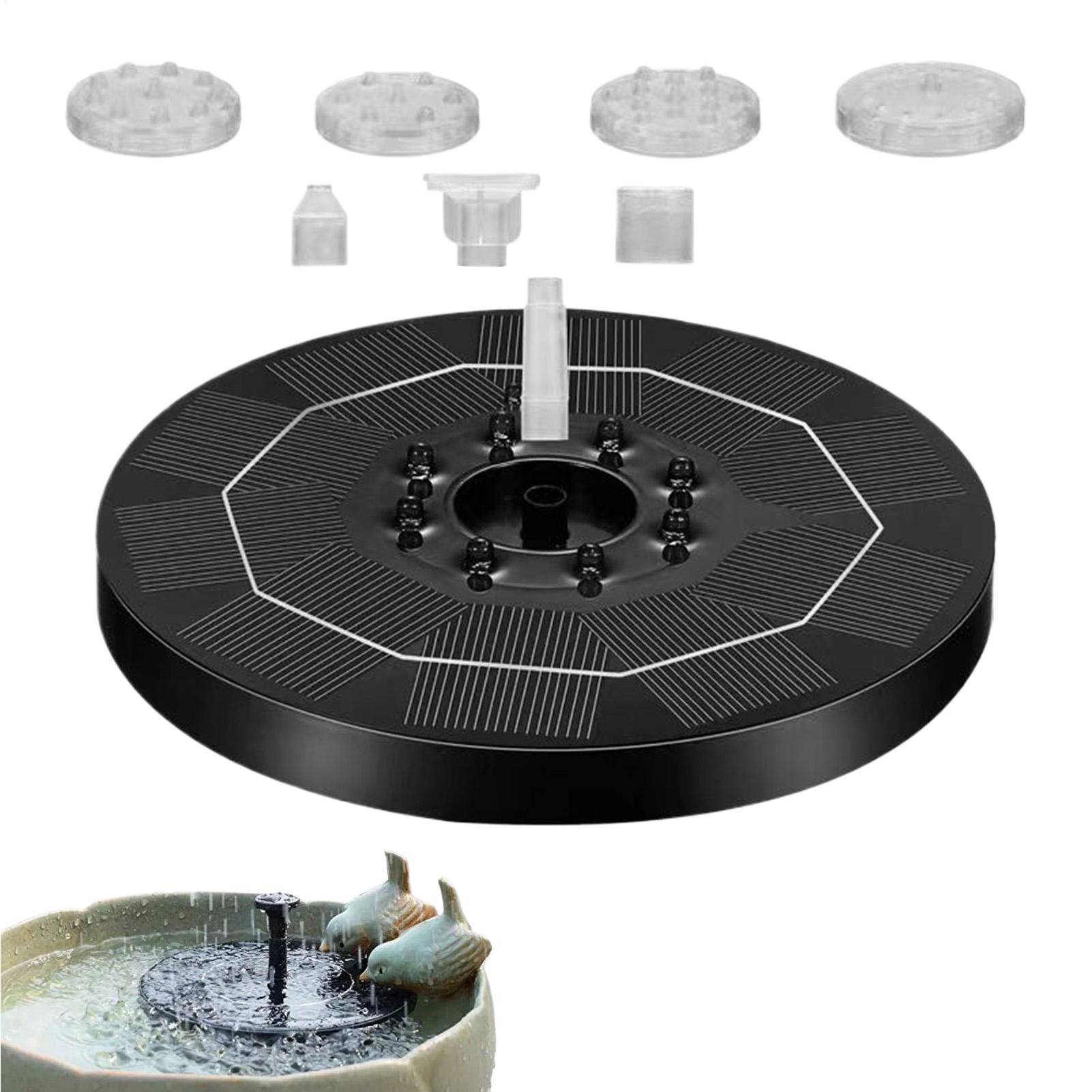 Фонтанный насос Солнечный Солнечный водяной насос Птичья поилка с подсветкой 6 насадок Автоматический Наружный Птичья поилка Принадлежности для газона Патио Пруда CN