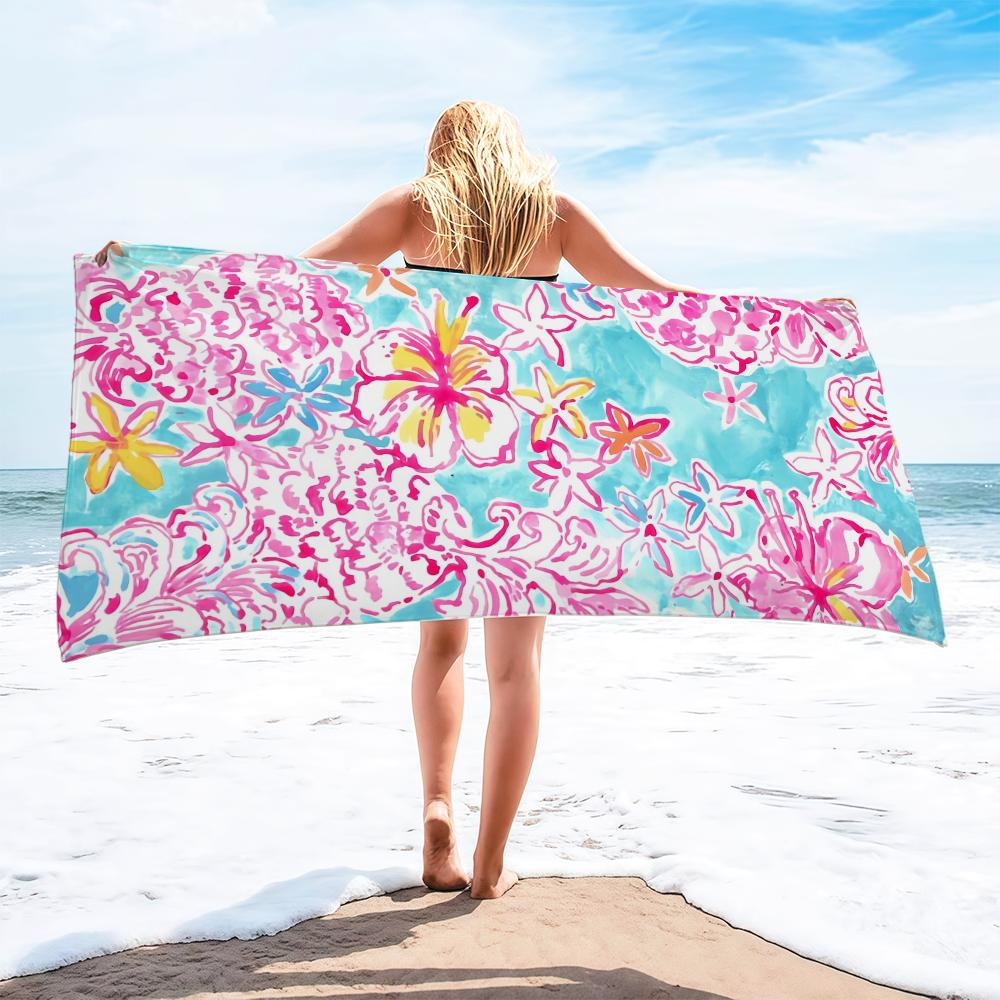 L-Lilly Logo Towel Gift For Travel Gym Sauna Travel Spa Shower Camping Quick Dry Sports P-pulitzer-P Beach Towels Soft Pool