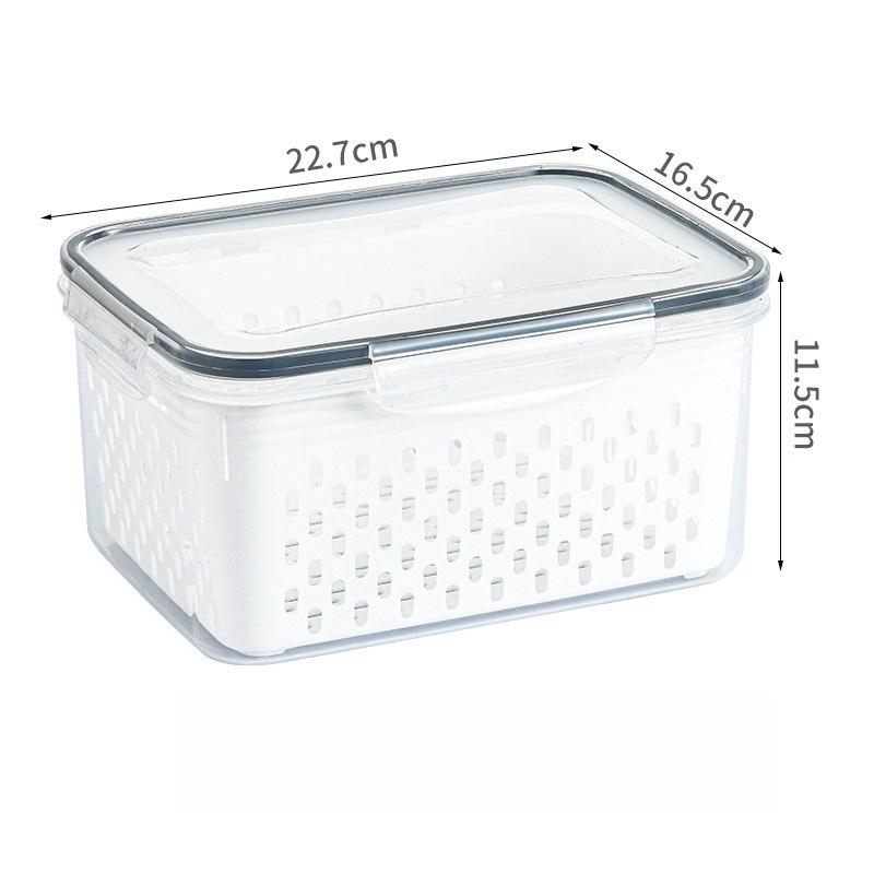Food Storage Containers 2-Layer Airtight Design Reusable & Stackable Kitchen Storage Box Perfect for Fruits, Vegetables, Meat & Grains Preservatio