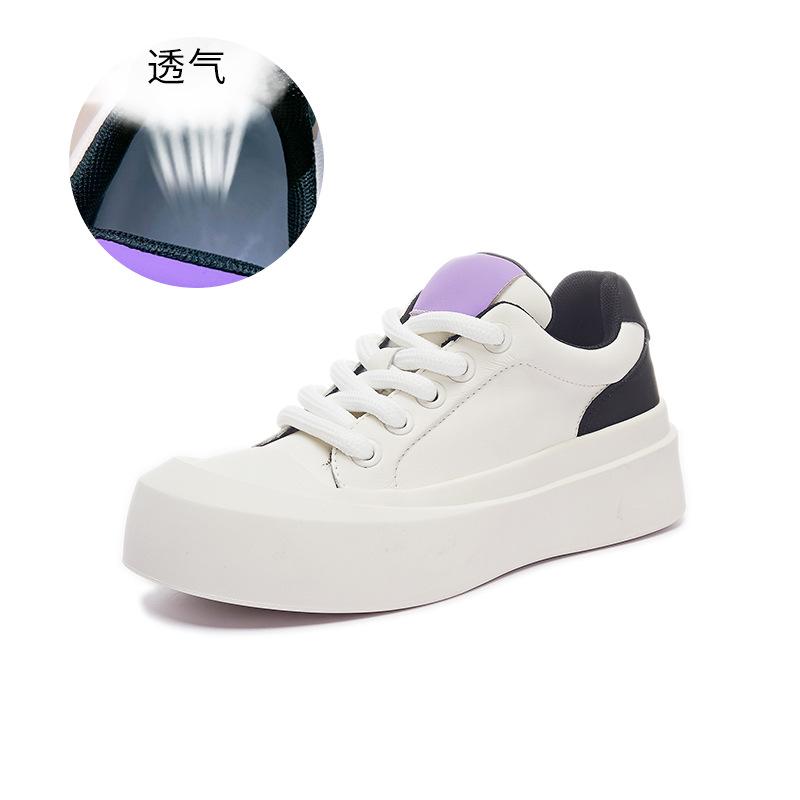 

Кожаные маленькие белые туфли женские 2025 весна новые уродливые милые туфли с большой головой повседневные туфли универсальные туфли детская модная женская обувь 35