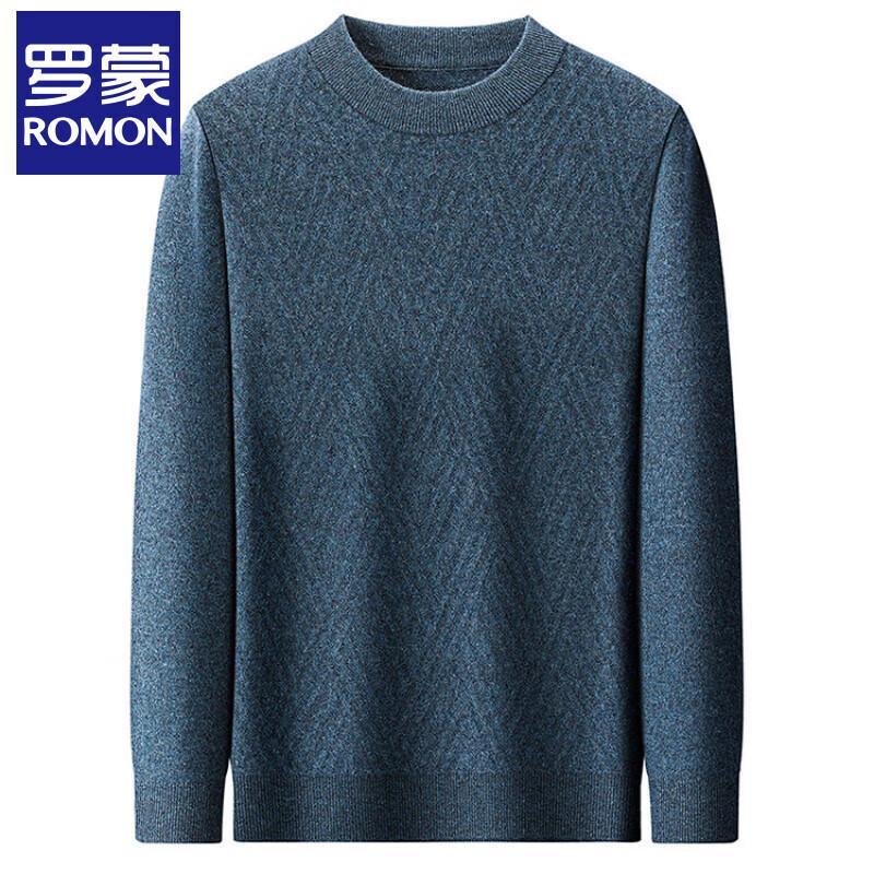 ROMON Men's 100% Cashmere Round Neck Pullover Sweater