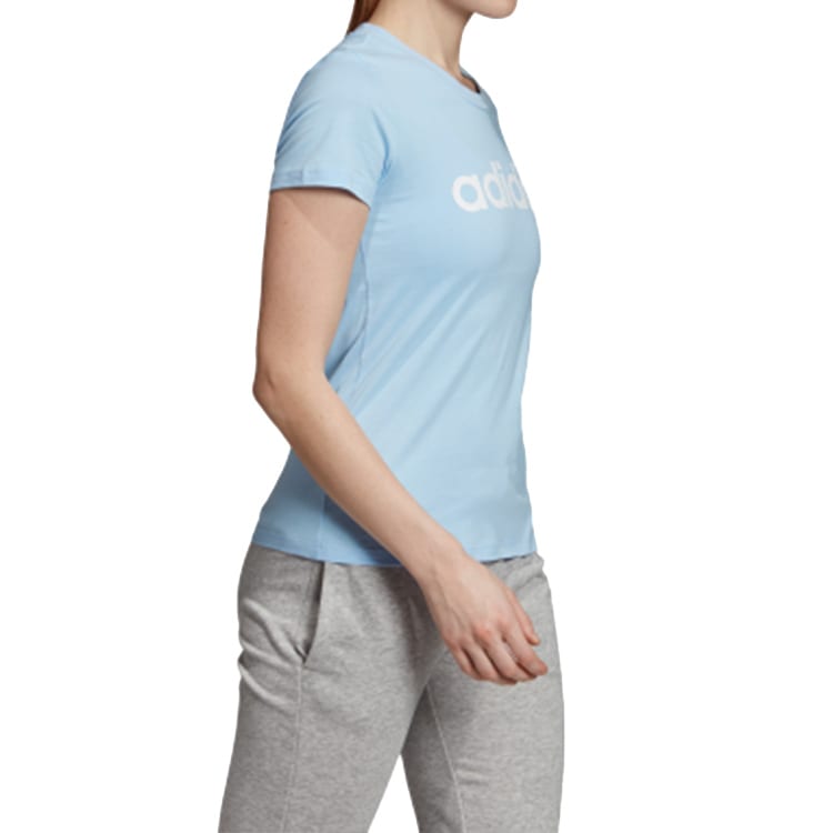 Adidas T Shirts Women's Light Blue Crew Neck Moderate EI0695
