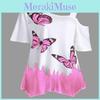 Elegant Plus Size Women's Butterfly Print Tunic Blouse With Timeless Off Shoulder Design