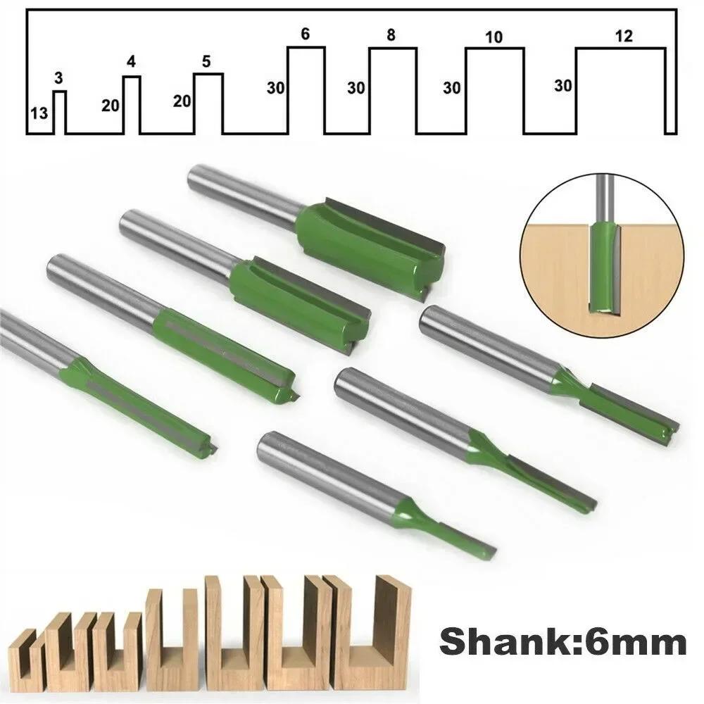 6MM Shank Milling Cutter Wood Carving Single Double Flute Straight Router Bit High Hook Shear Angles Allow Industrial Quality