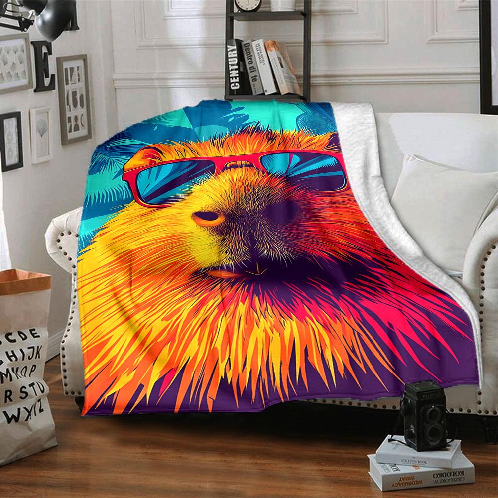 1pc Fashion Capybara Blanket - Perfect Gift for Birthdays, Christmas & Halloween- Soft, Warm & Versatile yy250909199