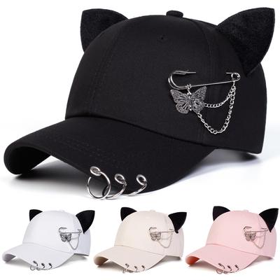 Vlinderketting Kattenoor Baseballpet Dames Schattige Buiten Reishoed Mode Hip-hop Hoeden Buiten Zonbescherming Veelzijdige Petten