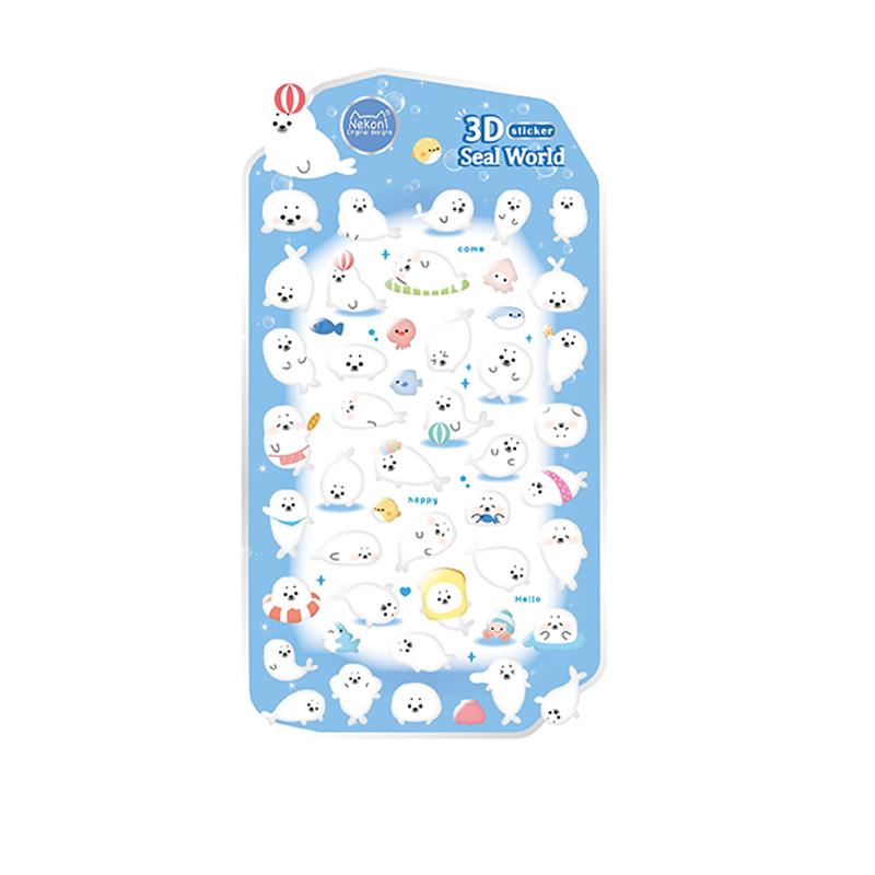 Animals Cute Fruit Jelly Bubble Stickers 3D Relief Stickers Bonbon Drop Seal Stickers For Diy Phone Case Diary Laptop Decals