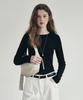 LOEIL Semi-Crop Slim Round T-Shirt - Black