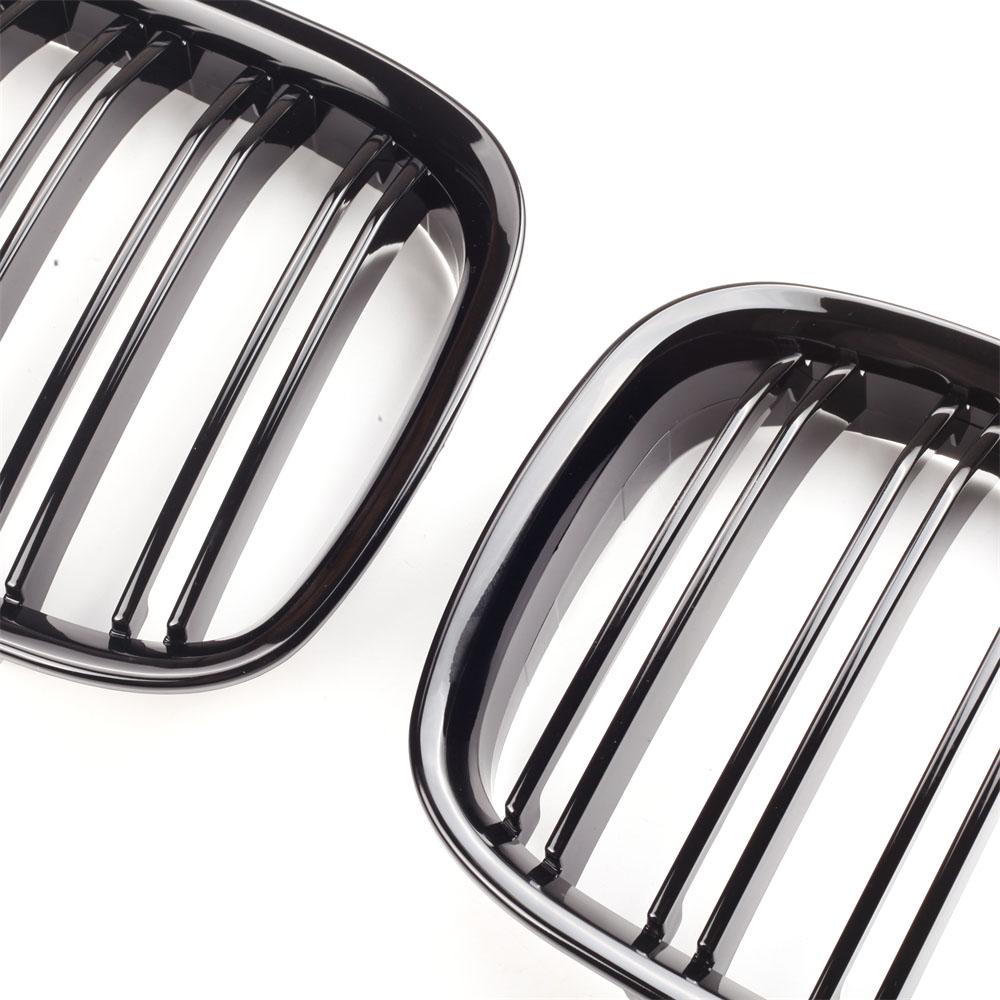 Pulleco A Pair Car Front Kidney Grille Grills Glossy Black For BMW F01 F02 F03 F04 740i 750i 7 Series 2009-2016 Auto Accessories
