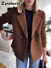 Spring Women's Wool Blend Overcoat Blazer Jacket