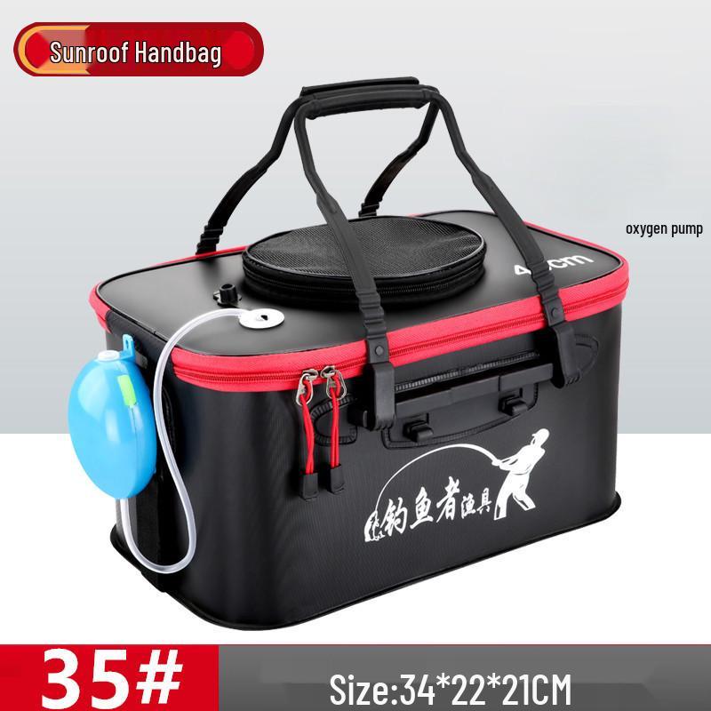 Folding Fish Guard Bucket: One-Piece Fishing Gear Set with Live Fish Storage