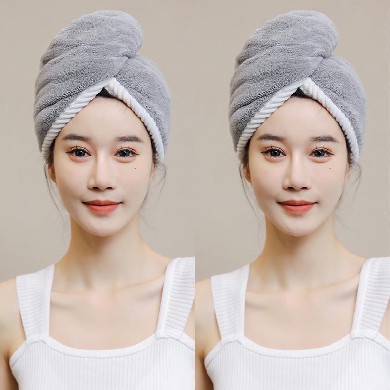 Premium Hair Drying Hat Coral Fleece Drying Cap With Thick Absorbent Design For Home And Travel