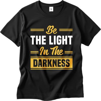 T-shirt Unisexe Col Rond Anime Été Garçons T-shirt Soyez la Lumière dans les Ténèbres Manches Courtes Couleur Unie Col Rond Hauts T-shirts