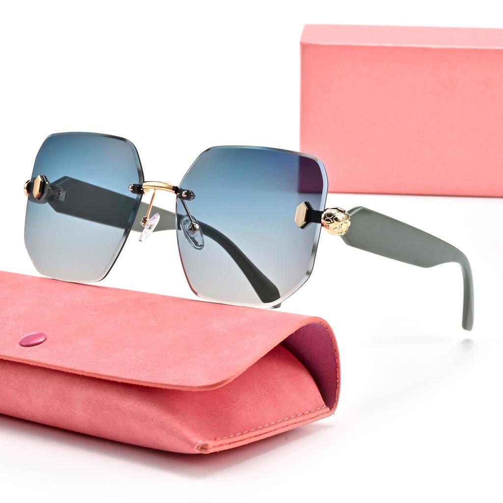 Fashion Large Frame Frameless Trimmed Sunglasses Anti-Ultraviolet Small Fragrant Sunglasses For Women And Men
