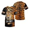 Mens Loose Fit Short Sleeve T-Shirt With 3D Digital Print Cartoon Tiger Design Streetwear Hip Hop Style