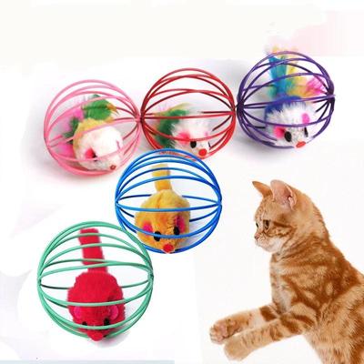 Piccola Gabbia Colore Topo Giocattolo per Animali Topo Palla Topo Cane Gatto Animale Domestico Novità Forniture per Animali Giocattolo Interattivo per Gatti Giocattolo Topo