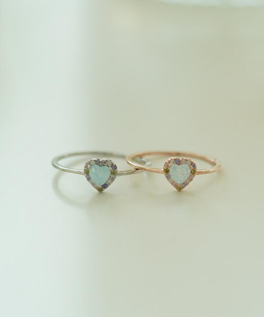 Alleun Silver 925 Layered Cubic Heart Ring