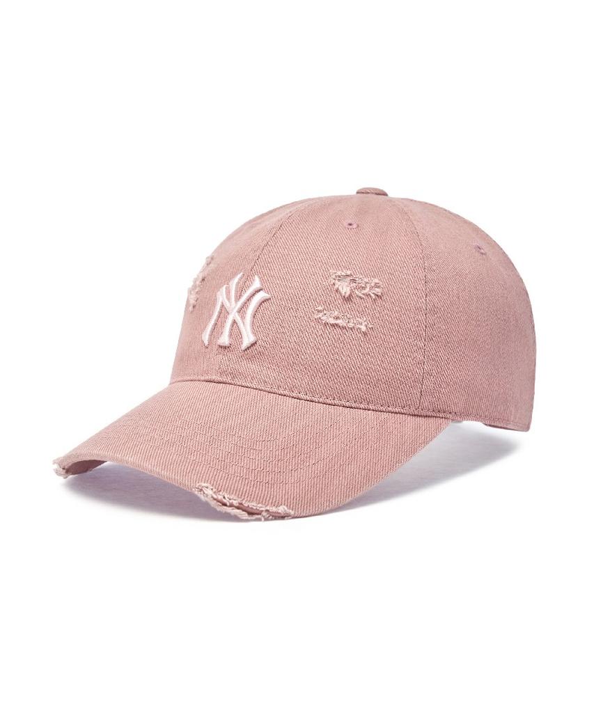 Emelbi Damaged Washed Unstructured Ball Cap Ny (Mg.Pink)
