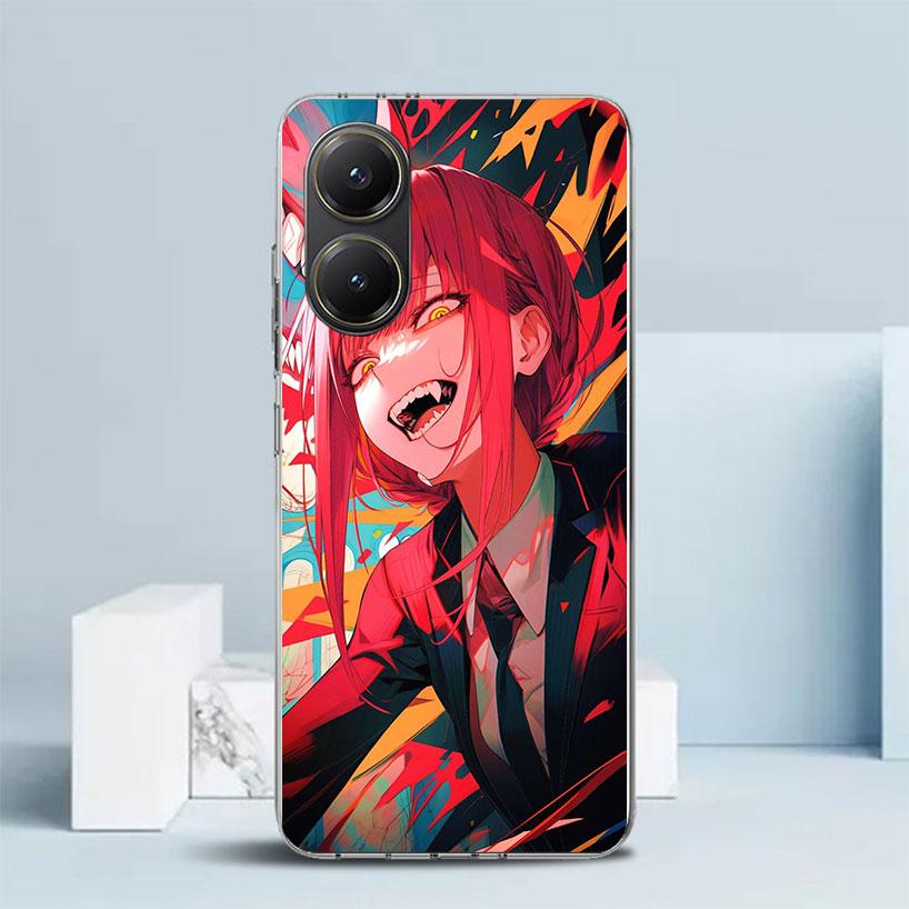 C-Chainsaw Mans Makima Phone Case For Xiaomi Poco F7 Ultra X5 X6 X7 Pro M7 Redmi 15C 15 13C 13 12C 12 10C 10 10A 9 9C 9A 9T Cove