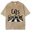 Cat Lovers Sportswear Gym Short Sleeves Y2K Style Top Round Neck Graphic T-Shirts For Women and Men Punk Style Unisex