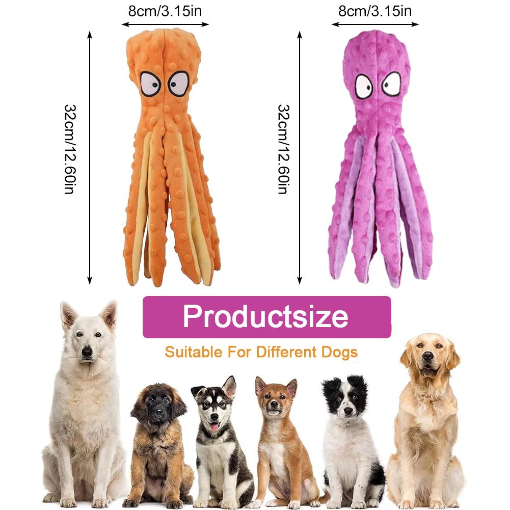 1/2Pcs Octopus Pet Plush Toy Octopus Pet Plush Toy Bite Resistant Puppy Interactive Training Teeth Cleaning Chew Toys Pet Supply