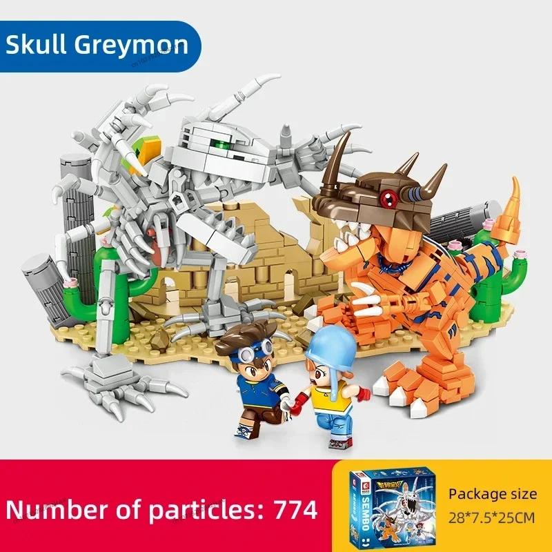 NEUER BLOCK Digimon Bausatz Bausteine Kampf Greymon Agumon Spielzeug Anime Ornamente Modell Kinder Weihnachtsgeschenk
