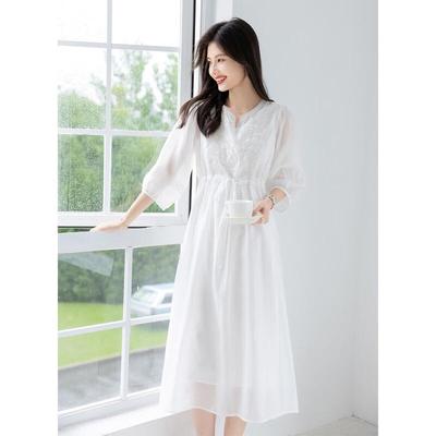 Mokana Women's Stylish Elegant Long Sleeve Midi Dress
