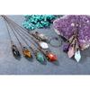 PESOENTH Black Obsidian Crystal Pendulum Dowsing Divination Scrying Pendulum with Bronze Wrap Healing Stone Gemstone Quartz Point Pendant Spiritual