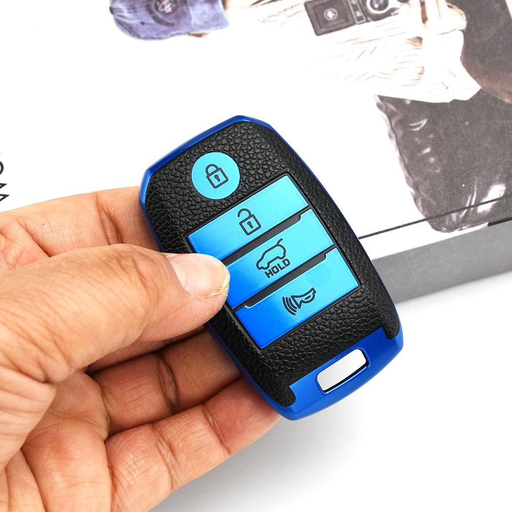 Leather Tpu Car Key Case Cover For Kia Sorento Sedona Picanto Soul Rio5 Ceed Sportage Cerato Optima K2 K3 K4 K5 Rio Shell Fob