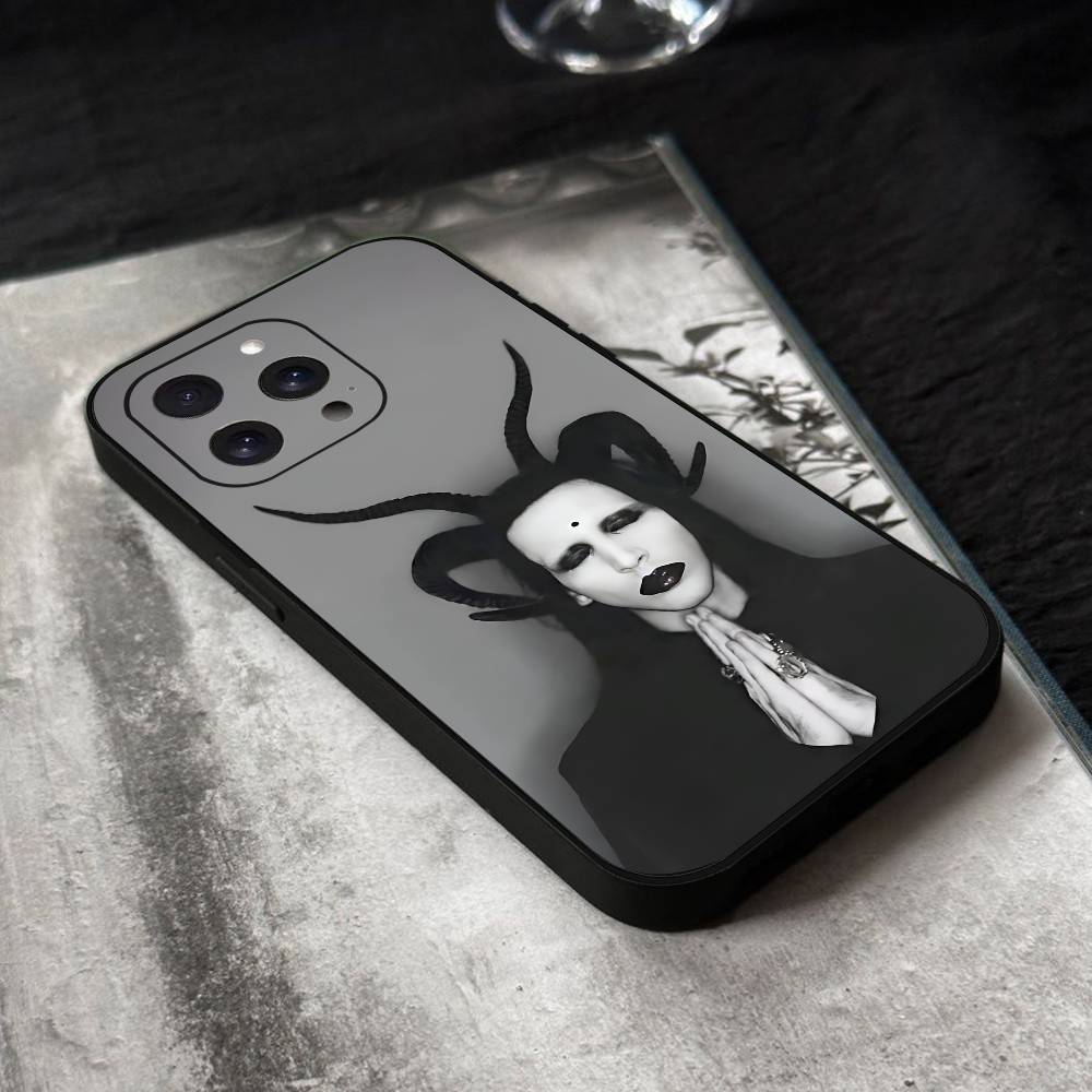 Singer Marilyn Manson Phone Case Black Silicone Soft Shell For IPhone 17 16 15 14 13 12 11 Air Pro Max Plus Hot Sale