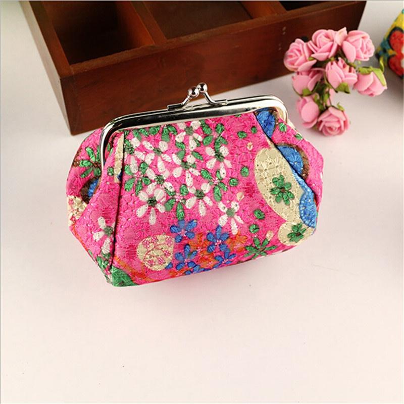 Bags for Women Embroidered Cloth Floral Printed Wallet Lady Vintage Wallet Card Holder Coin Purse Girls Clutch Bag