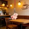 Cute Flocked 3D Resin Bear Keychain Sweet Creative Student Phone Chain Pendant Bag Accessory Phone Strap Gift