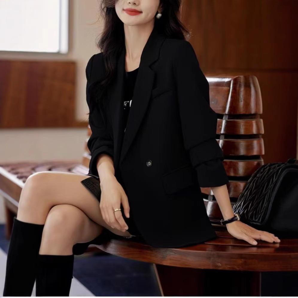 Four Seasons Suit Jackets Women Clothing Blazer Spring Autumn Coat Korean Chic Long Sleeve Tailored Buttons Solid Coats