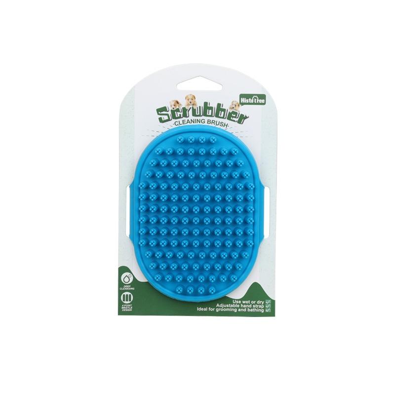 Cat Grooming Comb Dog Bath Brush Pet Grooming Shedding Soothing Massage Rubber Bristles Comb with Adjustable Ring Handle Tools