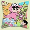 Cartoon Crayon Shin-chan Pillow Covers Cartoon Sofa Decorative Home Double-sided Printing Short Plush Cute Cushion Cover
