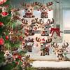 Wooden Christmas Reindeer Ornament Cute Cartoon Deer Tree Decoration Handcrafted Festive Hanging Decor for Xmas Home Party