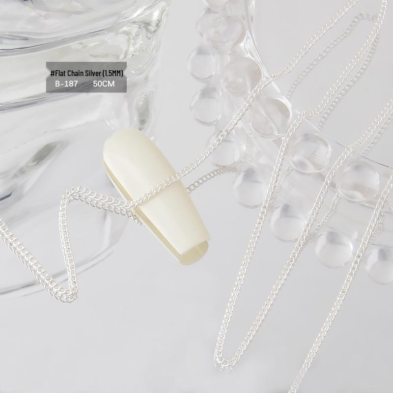 Japanese Influencer-Inspired 3D Nail Art Steel Beads & Chain Ornaments
