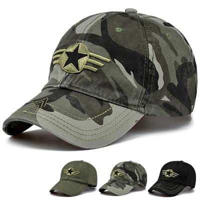 Baseballkappe mit Pentagramm-Stickerei für Männer und Frauen, Unisex, verstellbare Mütze, Camouflage, taktische Outdoor-Hüte, Angelmütze