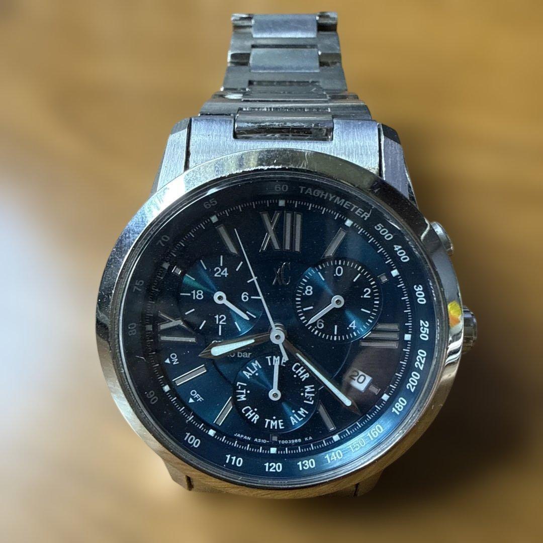 Used Good Condition Citizen Cross Sea Men s Watch Chronograph A510 Made in Japan