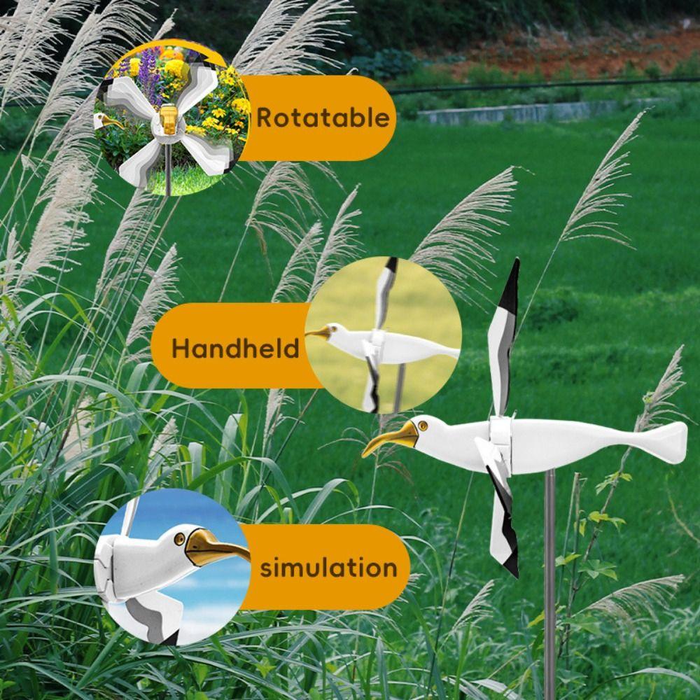 Weatherproof Bird Wind Spinners Stable Bird Shape Windmill Spinners Seagull Windmill  Outdoor