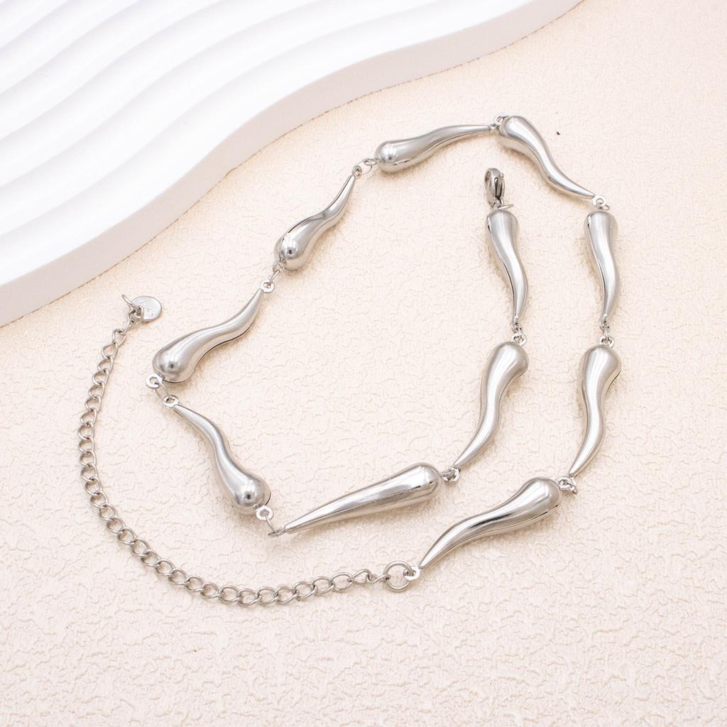 Pepper Shaped Chain Necklace for Women Clavicle Chain 316L Stainless Steel Choker Necklaces Charm Girl Partry Jewelry Gifts