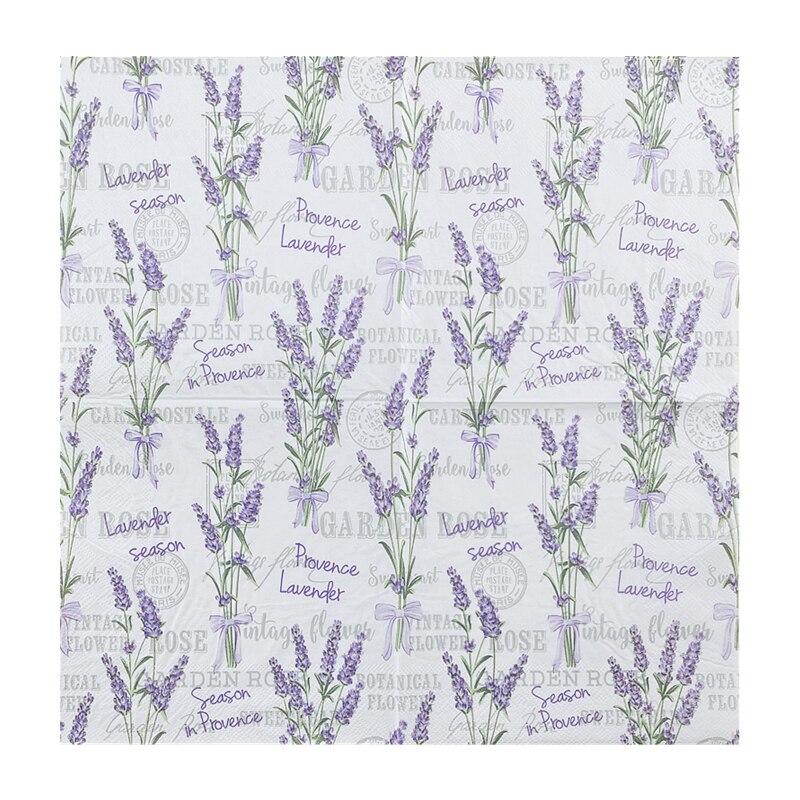 Einweg-Partyservietten, doppellagig, 20 Stück/Packung, Motiv Lavendel