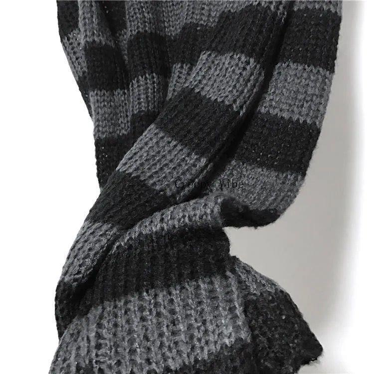 Ripped Striped Korean Sweater - Unisex, Color Block Knitwear