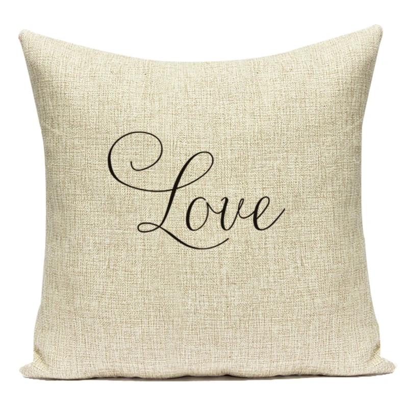 Love Heart Pillow Cover Valentine Day Love You Letters Cushion Cover Home Decor Sofa Bed Wedding Party Decor Pillowcase
