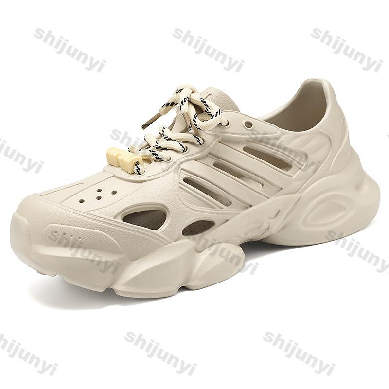 Fashion Plus Size Men's Shoes 2025 Summer New EVA Comfortable Lightweight Hollow Breathable Sandals Lace-up Casual Beach Shoes