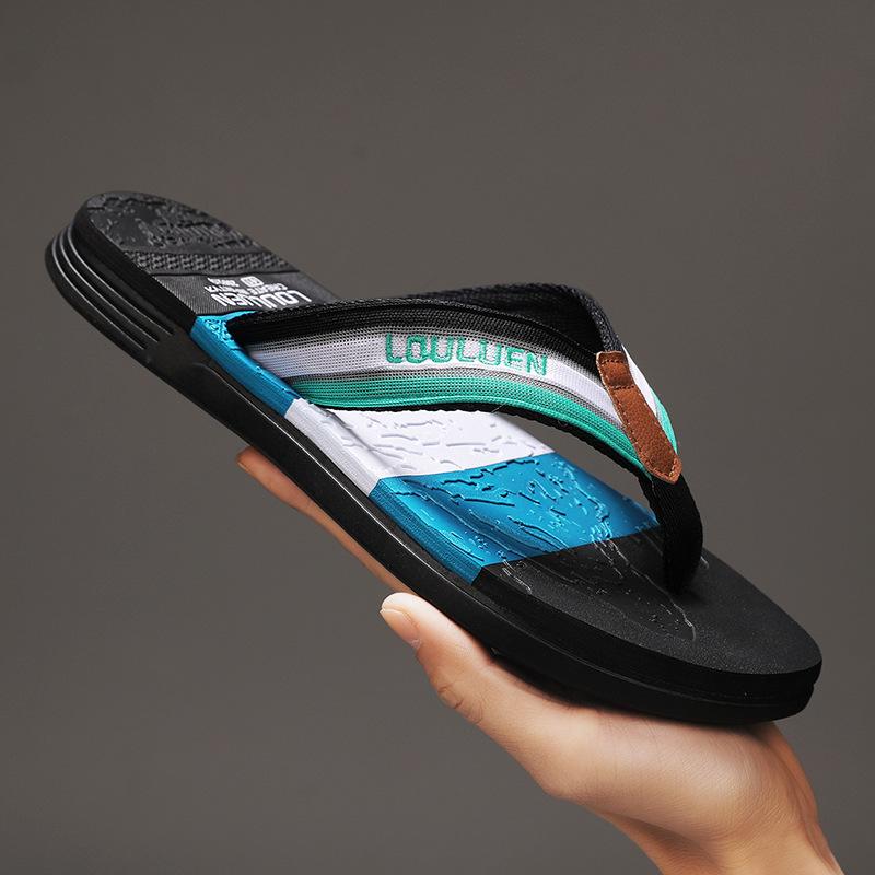 

Шлепанцы мужские летние для ног пляжные большого размера тапочки мужские новые нескользящие повседневные уличные трендовые сандалии 39