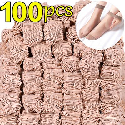 10 párů-50 párů Transparentní letní ponožky Ultratenké Dámské Nylon Dámské Dámské Krátký kotník Meias Elastické Crystal Spring Silk Sox