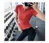 Women's Quick-Dry V-Neck Yoga T-Shirt - Short Sleeve Fitness Top for Pilates & Running