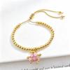 High-Quality Zircon Sea Turtle Enamel Copper Bead Chain Adjustable Bracelet Women Gift for Holiday Vacation Ocean Jewelry Gift