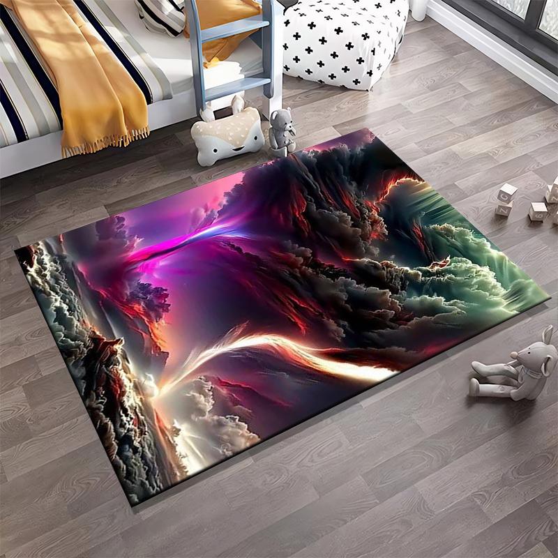 Colorful Lightning Storm Pattern Carpet for Living Room Decoration Suitable for use as an anti-slip for living room bedroom sofas